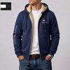 Men's Contrast-Lined Full-Zip Hooded Jacket