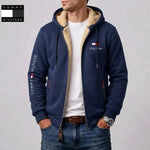 Men's Contrast-Lined Full-Zip Hooded Jacket