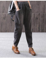 Plus-Size Corduroy Pants – Elastic-Waist Straight Leg