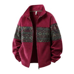 Men's Ethnic-Pattern Fleece-Lined Knit Coat