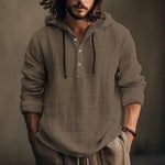 Men's Cotton-Linen Hoodie – Lightweight Everyday Layer