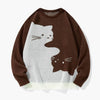 Baggy Cat Graphic Knit Sweater