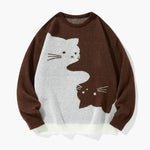 Baggy Cat Graphic Knit Sweater