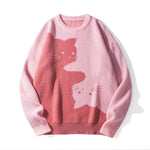 Baggy Cat Graphic Knit Sweater