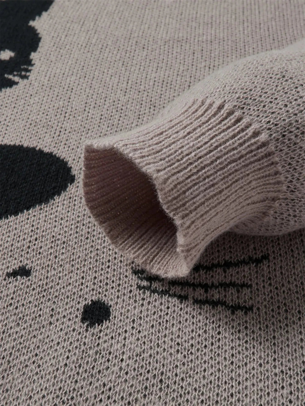 Baggy Cat Graphic Knit Sweater