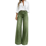 Waisted Wide-Leg Denim Jeans