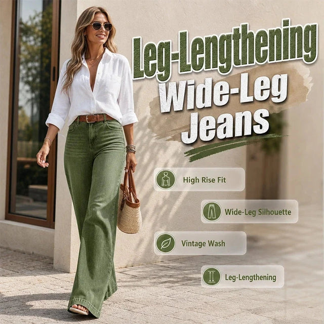 Waisted Wide-Leg Denim Jeans