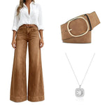 Waisted Wide-Leg Denim Jeans