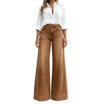 Waisted Wide-Leg Denim Jeans