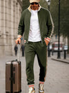 Sporty Men’s Striped Fleece Track Set