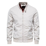 Men's Solid Baseball Stand Collar Bomber Jacket