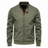 Men's Solid Baseball Stand Collar Bomber Jacket