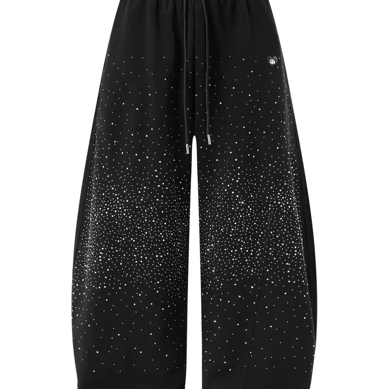 Aelfric Eden Unisex Rhinestone High-Rise Barrel Sweatpants
