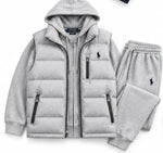Men's Heritage  3-Piece Hooded Tracksuit Set with Puffer Vest