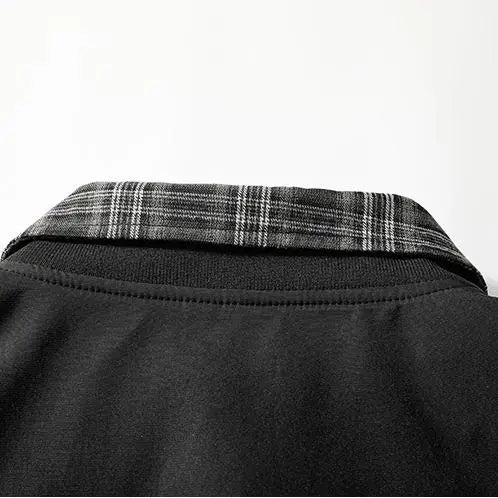 Men's Vintage Plaid Brown Jacket Workwear Lapel Coat Polyester