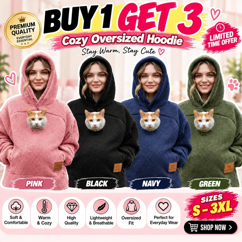 Pet Pocket Hoodie unisex hooded sweatshirt made of lamb wool