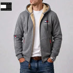 Men's Contrast-Lined Full-Zip Hooded Jacket