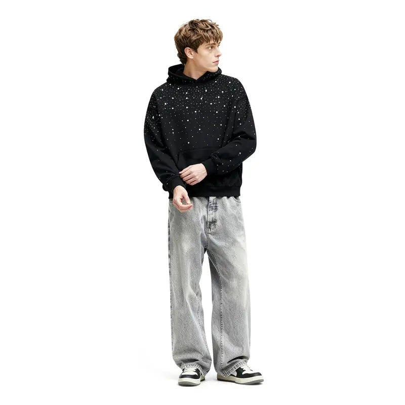 Aelfric Eden Rhinestone Pullover Hoodie Black