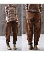 Plus-Size Corduroy Pants – Elastic-Waist Straight Leg