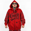 FB County Rhinestone Tatted Up Oversized Hoodie in Grey & Black