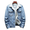 Kingapril Men's Sherpa Lined Denim Jacket Warm Casual Trucker Jacket