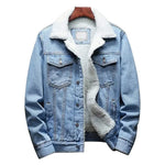 Kingapril Men's Sherpa Lined Denim Jacket Warm Casual Trucker Jacket