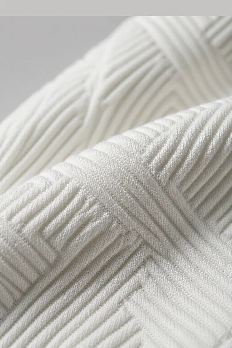 Men's Two-Piece Textured Hoodie Tracksuit, Striped Polyester