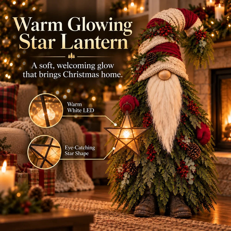 Christmas Porch Decor – Evergreen Gnome & Whimsical Elf Tree