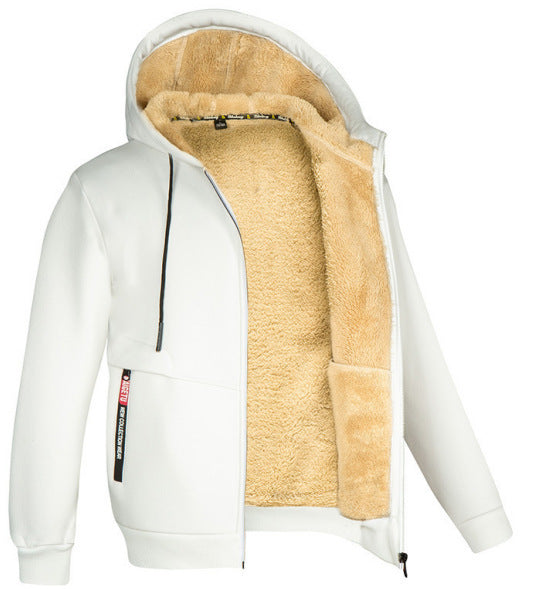 Men's Contrast-Lined Full-Zip Hooded Jacket