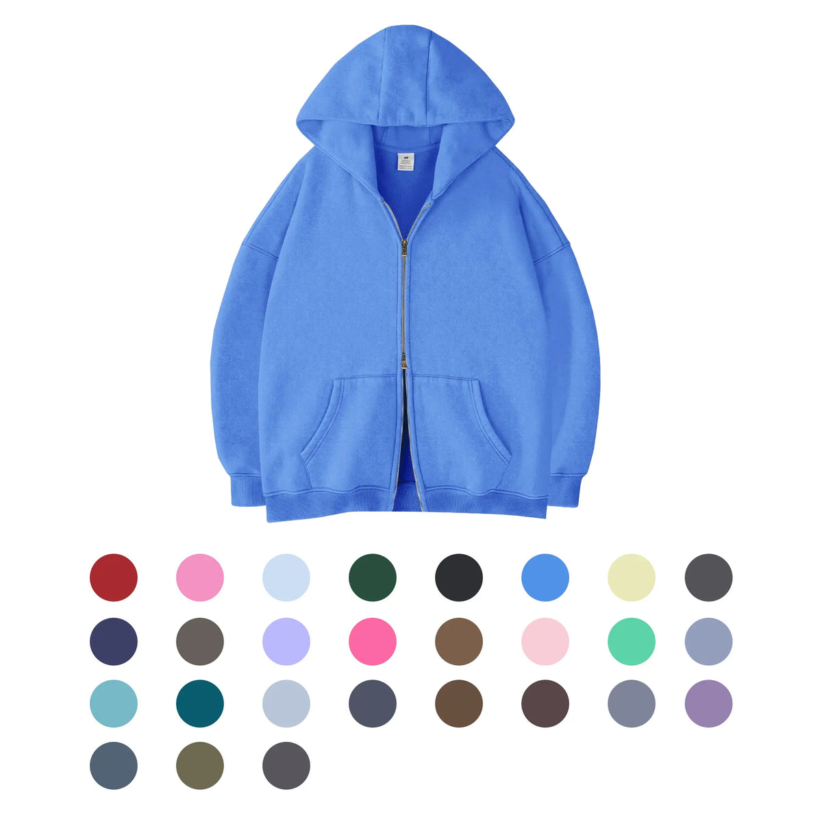 Women's Oversized Zip-Up Hoodie – Relaxed Fleece