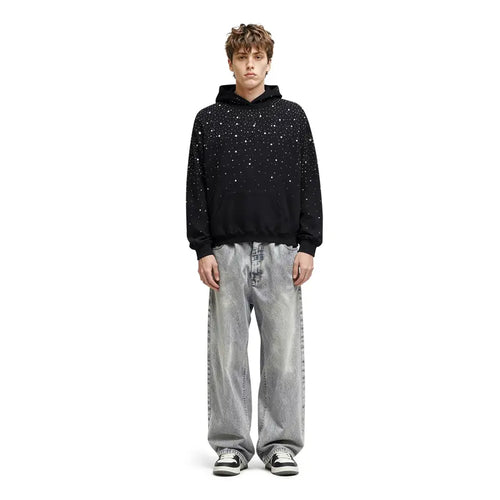 Aelfric Eden Rhinestone Pullover Hoodie Black
