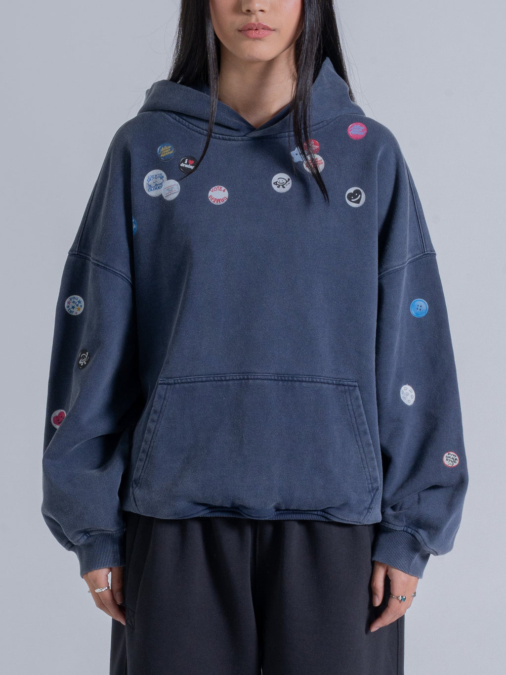 PIN HOODIE - VINTAGE NAVY