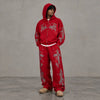 FB County Rhinestone Tatted Up Oversized Hoodie in Grey & Black