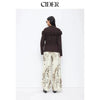 Cider Women's Fringed Wool-Blend Long Wrap Cardigan with Tie Belt