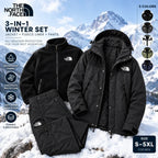 Men's 3-Piece Waterproof Outdoor Set – Hooded Jacket, Fleece Liner & Cargo Pants