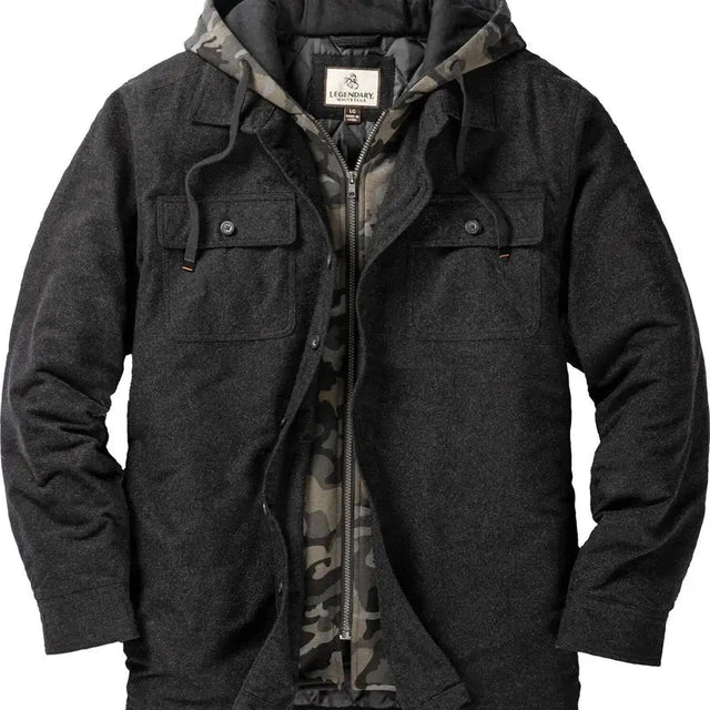Legendary Whitetails Maplewood Men's Hooded Flannel Shirt Jacket